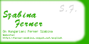 szabina ferner business card